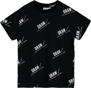Black Draw Slogan T Shirt PNG image
