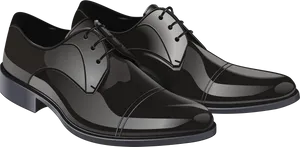 Black Dress Shoes Illustration PNG image