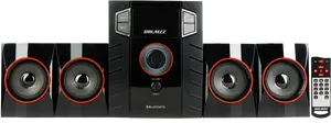 Black Drumzz Home Theater Systemwith Remote PNG