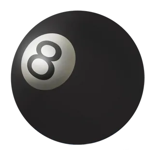 Black Eight Ball Illustration PNG image