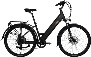 Black Electric City Bike PNG image