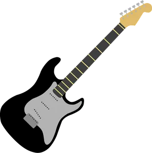 Black Electric Guitar Illustration PNG image