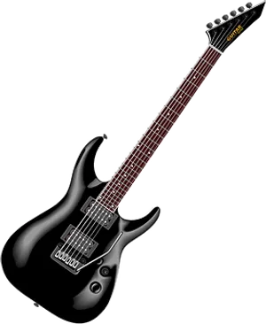 Black Electric Guitar Isolated