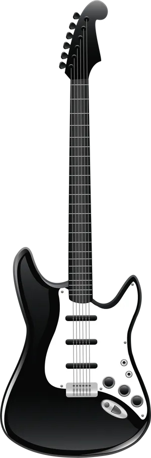 Black Electric Guitar Vector PNG image