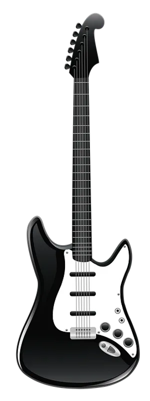 Black Electric Guitar Vertical