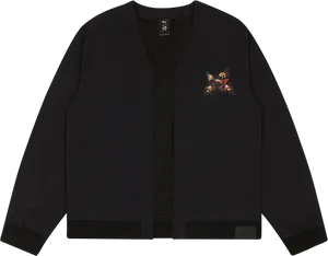 Black Embroidered Kimono Jacket PNG