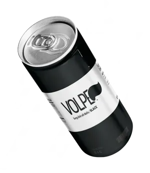 Black Energy Drink Can Floating PNG image