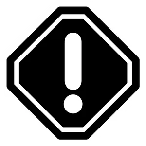 Black Exclamation Traffic Sign PNG image