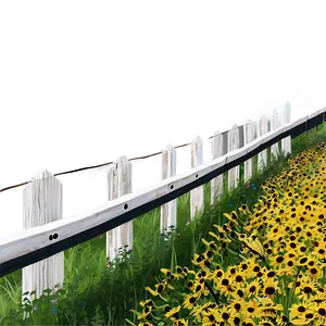 Black Eyed Susan Fence Line PNG Yjw54 PNG