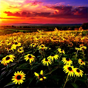 Black Eyed Susan Field At Sunset PNG 69 PNG