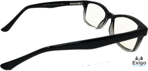 Black Fade Eyeglasses Exigo Optical PNG image