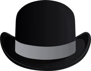 Black Fedora Hat Illustration PNG image