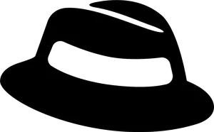 Black Fedora Hat Outline PNG image