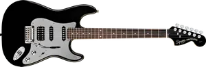 Black Fender Stratocaster Guitar PNG image