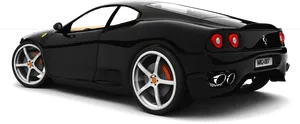 Black Ferrari Sports Car Profile PNG image