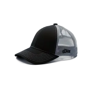 Black Fitted Trucker Hat PNG 69