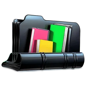 Black Folder With Documents PNG Ylu