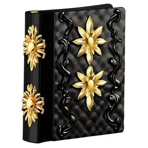 Black Folder With Gold Accents PNG 06212024 PNG