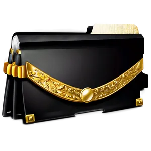 Black Folder With Gold Accents PNG Gup31 PNG