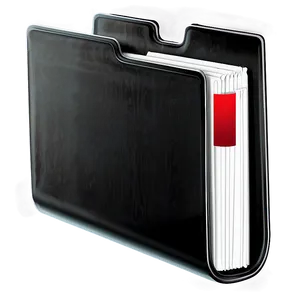Black Folder With Paperclip PNG 64