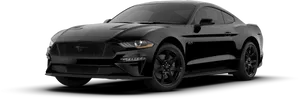 Black Ford Mustang G T Side View PNG image