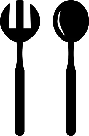 Black Forkand Spoon Silhouette PNG image