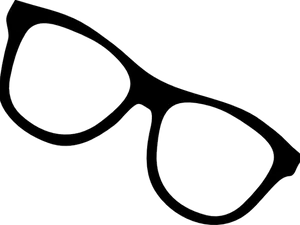 Black Frame Eyeglasses Silhouette PNG image