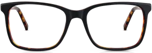 Black Frame Eyeglasses Transparent Background PNG image