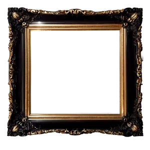 Black Frame With Gold Trim Png 06262024 PNG image