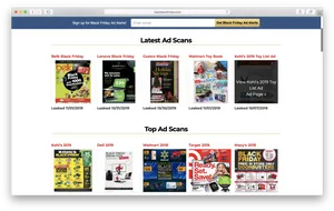 Black Friday Ad Scans Preview Website Screenshot PNG image