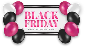Black Friday Sale Balloons Banner PNG image
