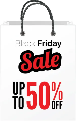 Black Friday Sale Shopping Bag PNG image