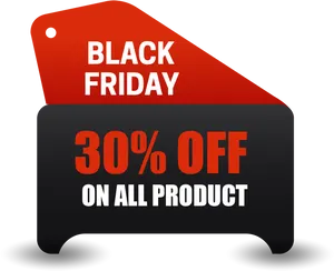 Black Friday30 Percent Discount Tag PNG image