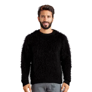 Black Fuzzy Sweater PNG Itp95 PNG