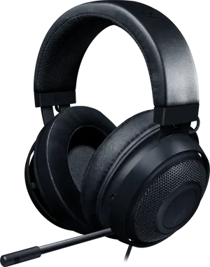 Black Gaming Headsetwith Microphone PNG image