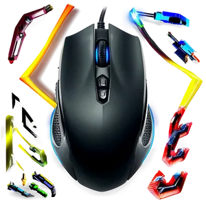 Black Gaming Mouse PNG Iaj