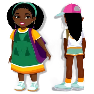 Black Girl Cartoon Avatar Png 06252024 PNG image