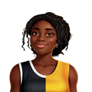 Black Girl Cartoon Character Design PNG Iid46