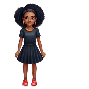 Black Girl Cartoon In Halloween Costume Png 06252024 PNG image