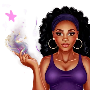 Black Girl Magic Cartoon PNG 06252024