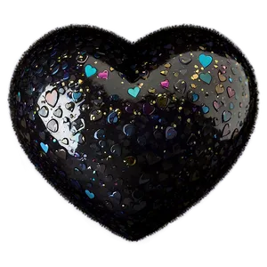 Black Glitter Heart Png 06272024 PNG image