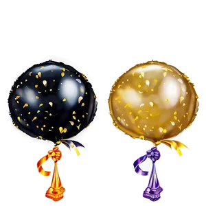 Black Gold Anniversary Balloons PNG Axu58 PNG
