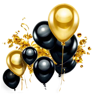 Black Gold Balloon Backdrop PNG 11 PNG