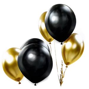 Black Gold Balloon Backdrop PNG Xuf PNG
