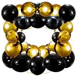 Black Gold Balloon Garland Png Low PNG image