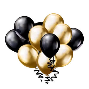 Black Gold Balloon Party Decor PNG Vkx PNG