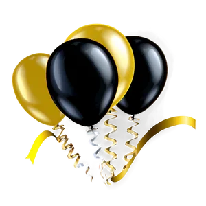 Black Gold New Year Balloons PNG 74 PNG