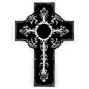 Black Gothic Arch Cross Png 24 PNG image