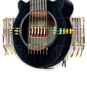 Black Guitar Strings PNG 06292024