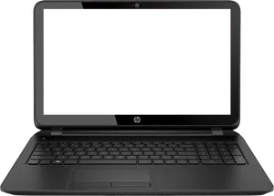 Black H P Laptop Front View